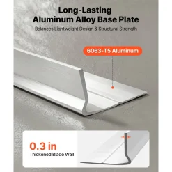 VEVOR Concrete Screed Blade 12 ft Length Aluminum Alloy Board Leveling Tool, 5.3 in Wide Straight Edge, Wide Coverage, Replacement Surface Leveler for Driveway, Patio, Sidewalk, Garage Floor Finishing
