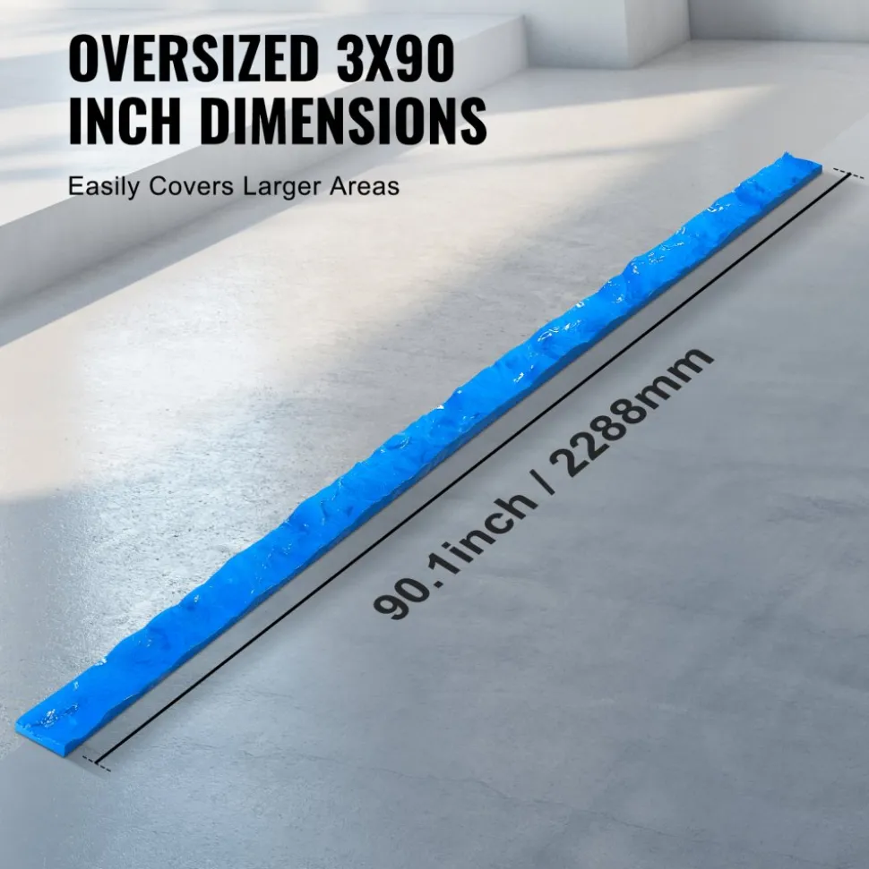 VEVOR Concrete Stamps, 91 x 3 inch, Concrete Molds Rectangular Polyurethane Stamp Stone Tile Texture Mat, Slate floor Imprint Seamless Stamp Mat Concrete Texturing Skin for Outdoor Decorative, Blue