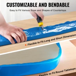 VEVOR Concrete Stamps, 91 x 3 inch, Concrete Molds Rectangular Polyurethane Stamp Stone Tile Texture Mat, Slate floor Imprint Seamless Stamp Mat Concrete Texturing Skin for Outdoor Decorative, Blue