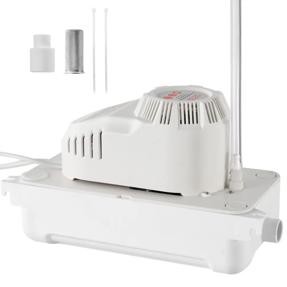 VEVOR Condensate Pump, 1/12 HP, 90 GPH, 20 ft Lift, 115V Automatic AC Condensation Removal Pump with Safety Switch 20 ft Tubing, for Air Conditioner, Dehumidifier, HVAC, Furnace, Ice Maker Water Drain