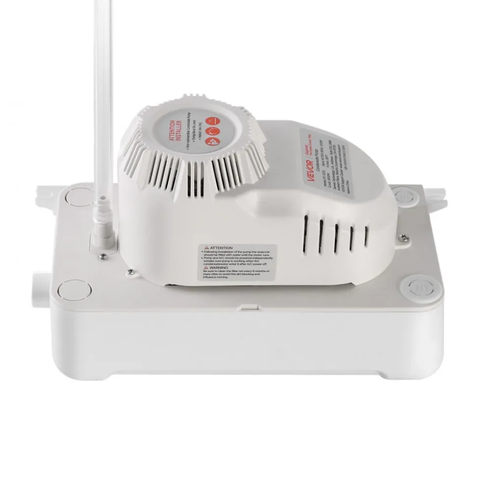 VEVOR Condensate Pump, 1/12 HP, 90 GPH, 20 ft Lift, 115V Automatic AC Condensation Removal Pump with Safety Switch 20 ft Tubing, for Air Conditioner, Dehumidifier, HVAC, Furnace, Ice Maker Water Drain