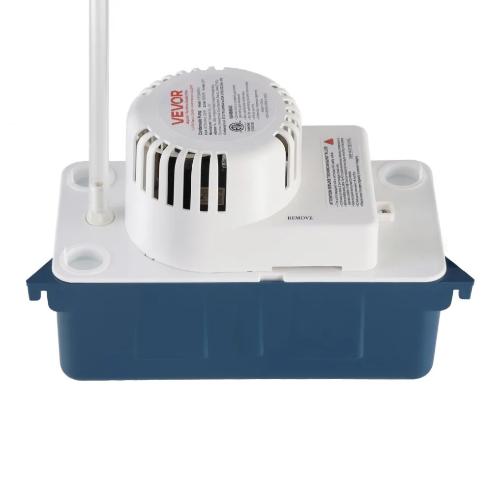 VEVOR Condensate Pump, 1/33 HP, 100 GPH, 22 ft Lift, 115V Automatic Condensation Removal Pump with Safety Switch & 20 ft Tubing, for Air Conditioner, Dehumidifier, HVAC, Furnace, Ice Maker Water Drain