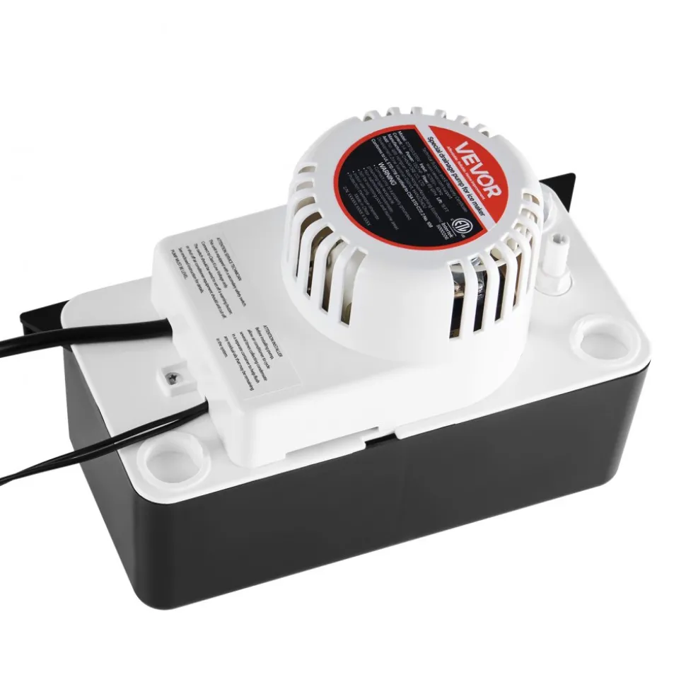 VEVOR Condensate Removal Pump, 1/50 HP, 65 GPH, 15 ft Lift, 1/2 Gal Tank Automatic AC Condensation Pump with Float Switch & 20 ft Hose for Air Conditioner, Dehumidifier, Furnace, Ice Maker Water Drain