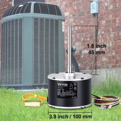 VEVOR Condenser Fan Motor 5KCP39BGS069S, 5KCP39BGY915S, 1/10 HP 208-230V, 1100RPM, OEM Standard Upgraded Replacement Condenser Motor Reversible Rotating, Explosion-proof CBB65 5μF/370V Capacitor