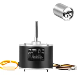 VEVOR Condenser Fan Motor K55HXJKL-2918, 51-23055-11, 1/5 HP 208-230V, 1075RPM, OEM Standard Upgraded Replacement Condenser Motor Reversible Rotating, Explosion-proof CBB65 5μF/370V Capacitor