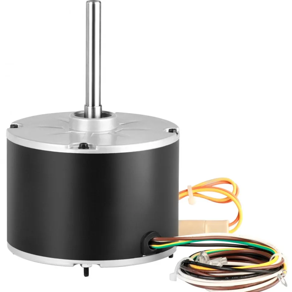 VEVOR Condenser Fan Motor K55HXJKL-2918, 51-23055-11, 1/5 HP 208-230V, 1075RPM, OEM Standard Upgraded Replacement Condenser Motor Reversible Rotating, Explosion-proof CBB65 5μF/370V Capacitor