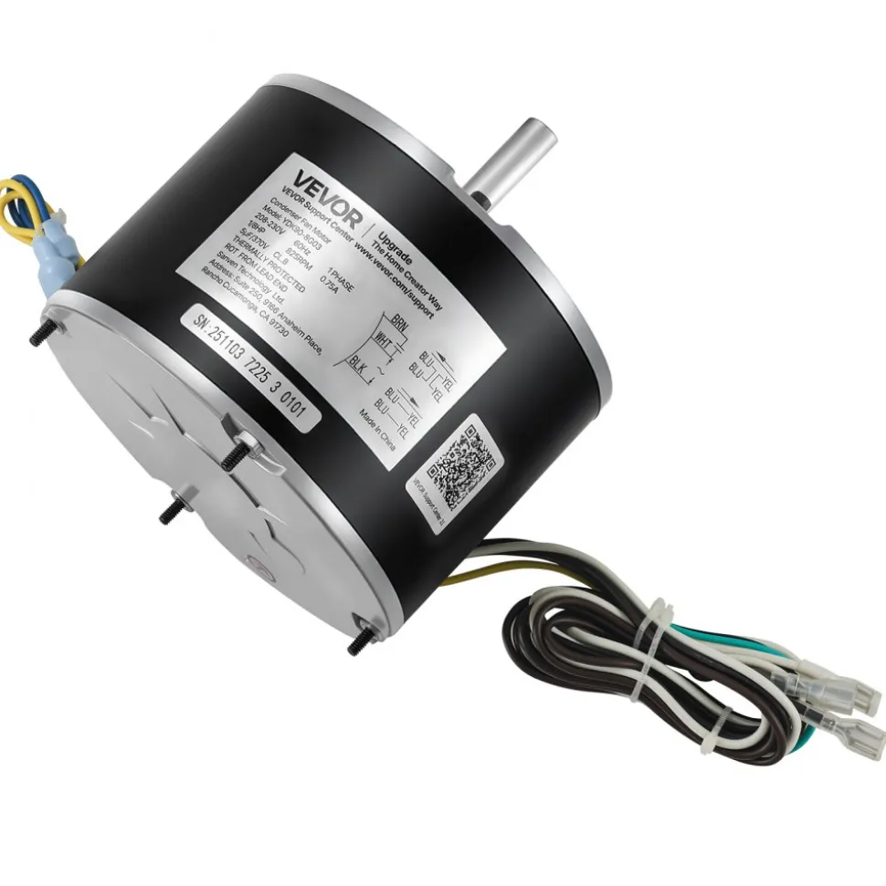 VEVOR Condenser Fan Motor with Capacitor, 1/8HP 825RPM 208-230V, Replacement for GE Genteq Carrier Bryant Payne 5KCP39KFUA99S D159176P01 X70370245010 X70370245-01 5KCP39GGV570S