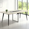 VEVOR Conference Table, 8 ft Boat Shaped Office Meeting Table with Charge Station for 10 Person, Modern Boat Seminar Meeting Desk with Metal Legs for Office, Boardroom, Conference Room, Easy Assembly