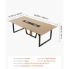 VEVOR Conference Table, 8 ft Office Meeting Table for 10 Person, Modern Rectangle Seminar Desk with Metal Legs, Large Meeting Desk Ideal for Office, Boardroom, Conference Room, Easy Assembly, Brown