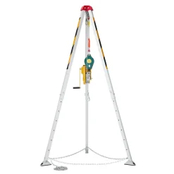 VEVOR Confined Space Tripod Kit, Confined Space Tripod 7' Legs and 98' Cable, Confined Space Rescue Tripod 32.8' Fall Protection, 1800 lbs Winch, Harness, Storage Bag