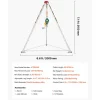VEVOR Confined Space Tripod Kit, Heavy Duty Rescue Tripod Lifting Hoist 1200 lbs Winch, 4.1 ft Adjustable Legs, 65 ft Cable Portable Kit, 32.8 ft Fall Protection, 4.40-7.05 ft Working Height