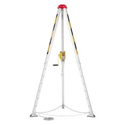 VEVOR Confined Space Tripod Kit, Heavy Duty Rescue Tripod Lifting Hoist 1200 lbs Winch, 4.1 ft Adjustable Legs, 65 ft Cable Portable Kit, 32.8 ft Fall Protection, 4.40-7.05 ft Working Height