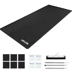 VEVOR Containment Mat, 8 ft 6 in x 20 ft, Non-Slip PVC Garage Floor Mat with a Cleaning Squeegee, Heavy Duty Durable Waterproof Protection from Snow, Rain and Mud for Cars SUVs Trucks Parking, Black