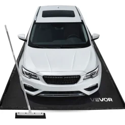 VEVOR Containment Mat, 8 ft 6 in x 20 ft, Non-Slip PVC Garage Floor Mat with a Cleaning Squeegee, Heavy Duty Durable Waterproof Protection from Snow, Rain and Mud for Cars SUVs Trucks Parking, Black