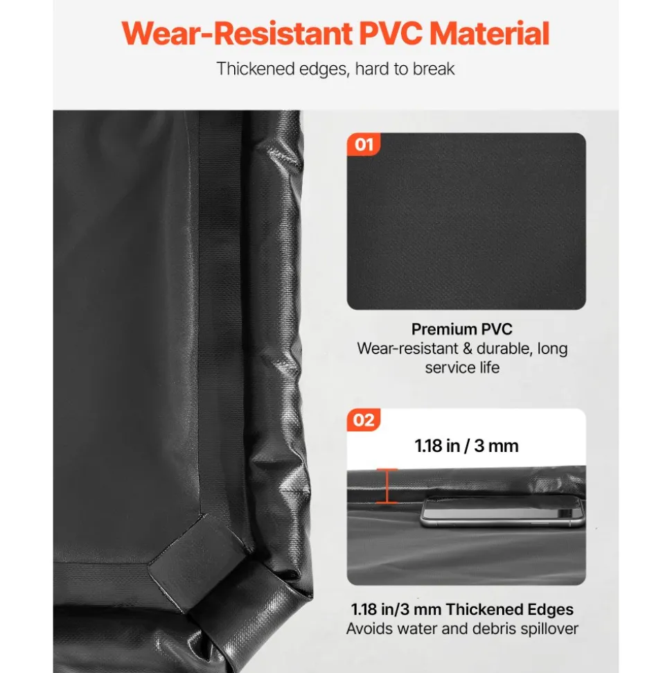 VEVOR Containment Mat, 8 ft 6 in x 20 ft, Non-Slip PVC Garage Floor Mat with a Cleaning Squeegee, Heavy Duty Durable Waterproof Protection from Snow, Rain and Mud for Cars SUVs Trucks Parking, Black