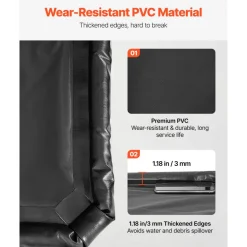 VEVOR Containment Mat, 7 ft 9 in x 18 ft, Non-Slip PVC Garage Floor Mat with a Cleaning Squeegee, Heavy Duty Durable Waterproof Containment Protection from Snow, Rain and Mud for Cars Parking, Black