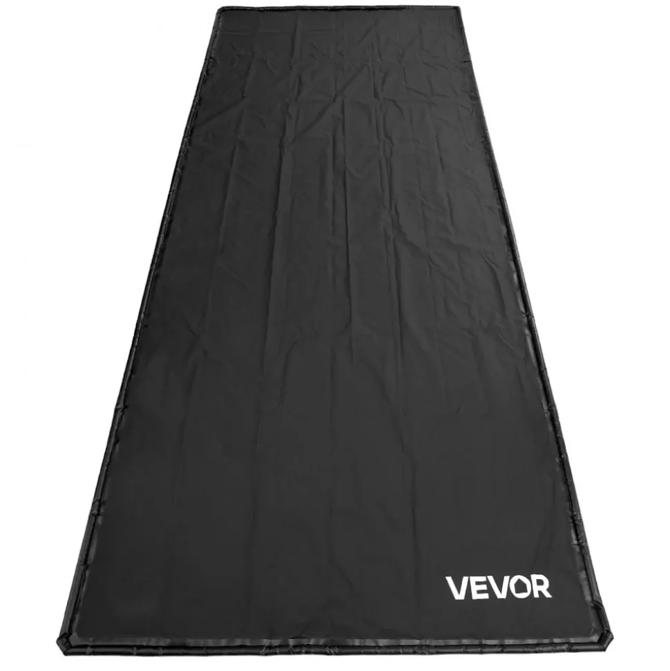 VEVOR Containment Mat, 7 ft 9 in x 18 ft, Non-Slip PVC Garage Floor Mat with a Cleaning Squeegee, Heavy Duty Durable Waterproof Containment Protection from Snow, Rain and Mud for Cars Parking, Black
