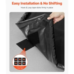 VEVOR Containment Mat, 7 ft 9 in x 18 ft, Non-Slip PVC Garage Floor Mat with a Cleaning Squeegee, Heavy Duty Durable Waterproof Containment Protection from Snow, Rain and Mud for Cars Parking, Black