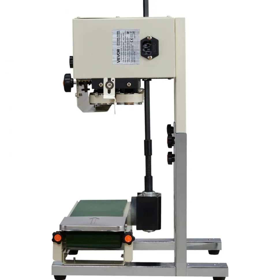 VEVOR Continuous Bag Band Sealing Machine, 0.24-0.47 in Seal Width, Vertical Band Sealer Machine with Roller Printing , Temp & Speed Adjustable, Heat Sealing Machine for 0.001-0.03 in Plastic Bags