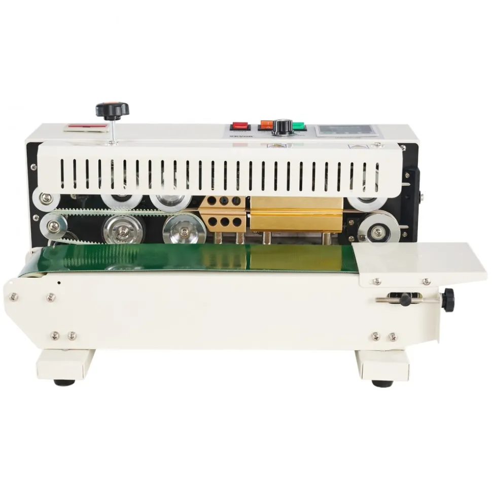 VEVOR Continuous Bag Band Sealing Machine, 0.24-0.47 in/6-12 mm Seal Width, Horizontal Band Sealer Machine with Digital Temperature Control, Bag Sealer for 0.02-0.8 mm Plastic Bags with Count Function