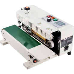 VEVOR Continuous Bag Band Sealing Machine, 0.24-0.47 in/6-12 mm Seal Width, Horizontal Band Sealer Machine with Digital Temperature Control, Carbon Steel Bag Sealer for 0.02-0.8 mm Plastic Bags Films