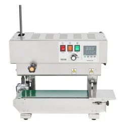 VEVOR Continuous Bag Band Sealing Machine, 0.24-0.47 in/6-12 mm Seal Width, Horizontal Band Sealer Machine with Digital Temperature Control, Stainless Steel Bag Sealer for 0.02-0.8 mm Plastic Bag Film