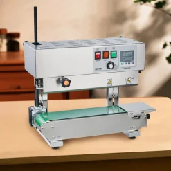 VEVOR Continuous Bag Band Sealing Machine, 0.24-0.47 in/6-12 mm Seal Width, Horizontal Band Sealer Machine with Digital Temperature Control, Stainless Steel Bag Sealer for 0.02-0.8 mm Plastic Bag Film