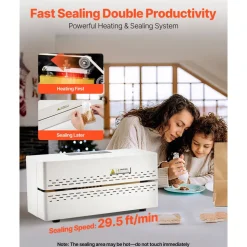 VEVOR Continuous Sealing Machine, 0.32-0.47 in Seal Width, Automatic Continuous Band Sealer with Digital Temperature Control, Automatic Shutdown, Heat Sealing Machine for 0.002-0.0.008 in Plastic Bags