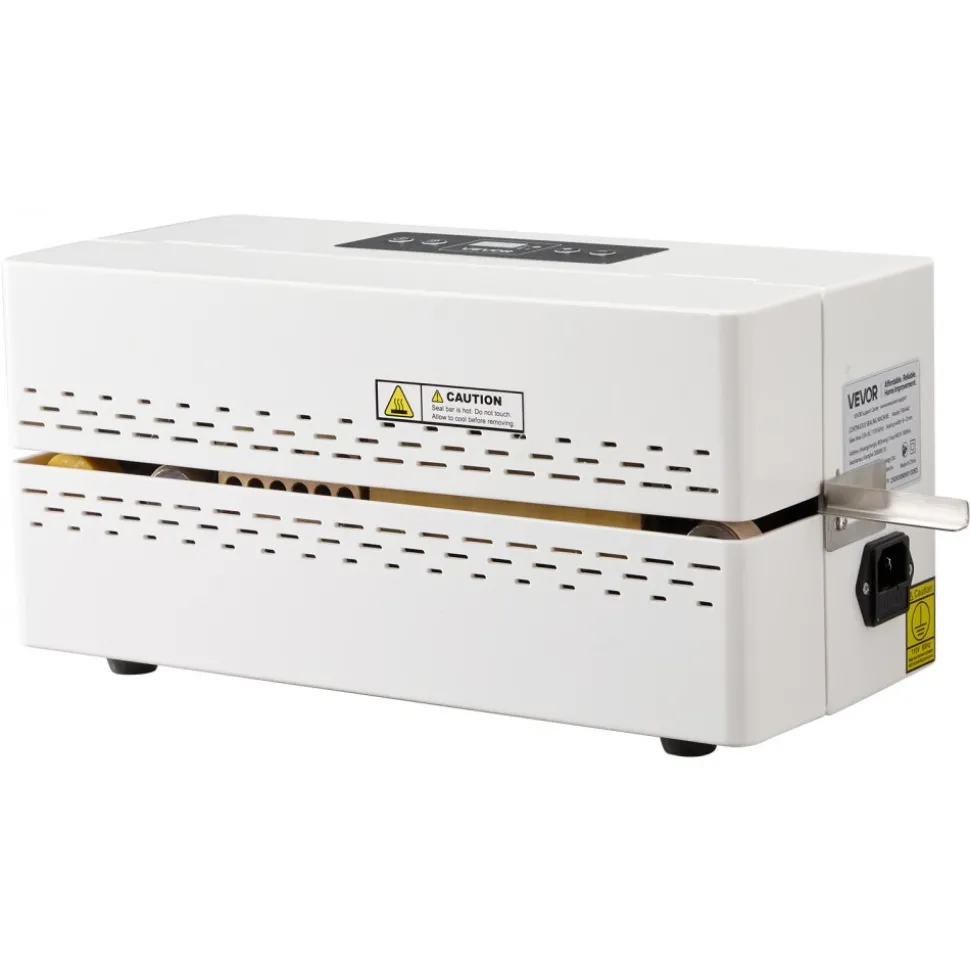 VEVOR Continuous Sealing Machine, 0.32-0.47 in Seal Width, Automatic Continuous Band Sealer with Digital Temperature Control, Automatic Shutdown, Heat Sealing Machine for 0.002-0.0.008 in Plastic Bags