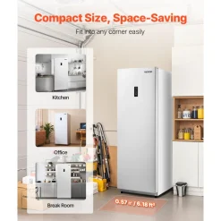 VEVOR Convertible Freezer/Refrigerator, 17 Cu.Ft Frost Free Upright Freezer with Temp Control Panel, Door Open too Long Alarm, Adjustable Shelves and LED, Standing Fridge for Kitchen, Office, Garage