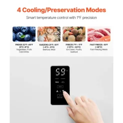 VEVOR Convertible Freezer/Refrigerator, 14 Cu.Ft Frost Free Upright Freezer with Temp Control Panel, Door Open too Long Alarm, Adjustable Shelves and LED, Standing Fridge for Kitchen, Office, Garage