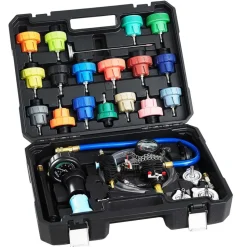 VEVOR Coolant Pressure Tester Kit, 22Pcs Radiator Vacuum Refill Kit with 4 Adapters, Universal Fit, Automotive Cooling System Pressure Tester Kit, with Pressure Pump & Aluminum Alloy Purge Filler