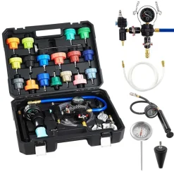 VEVOR Coolant Pressure Tester Kit, 47Pcs Radiator Vacuum Refill Kit with 3 Metal Adapters, Universal Fit, Automotive Cooling System Pressure Tester Tool, with Pressures Pump & Plastic Filler