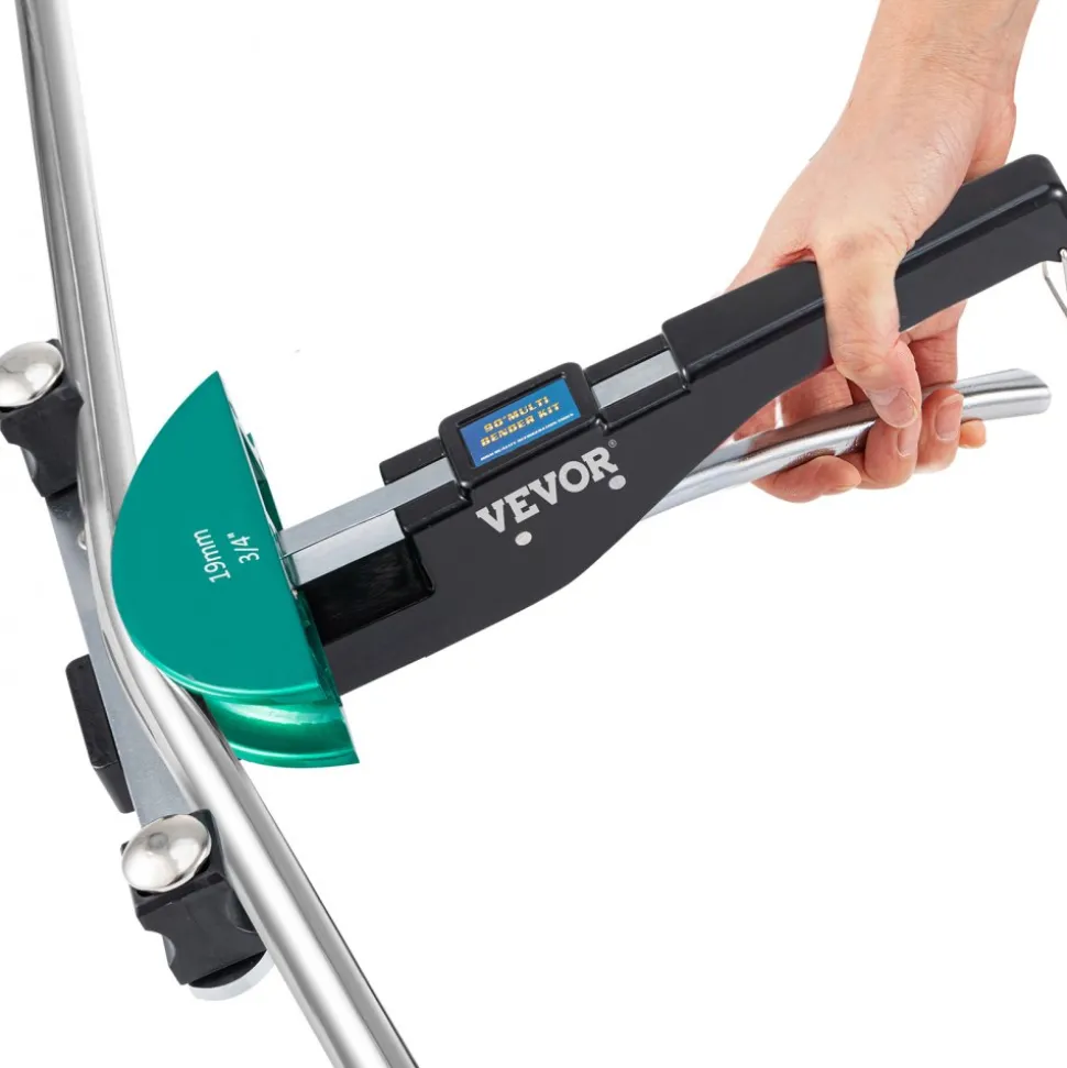 VEVOR Copper Pipe Bender, 7 Colorful Dies 1/4-7/8 inch 90 Degrees Forward and Reverse Bending, 6-22 mm for Copper & Aluminum Tubes with Reverse Bend Attachment