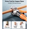VEVOR Copper Pipe Crimping Tool, Hydraulic Driven Press Tool with 1/2", 3/4", 1" VUS Jaws, Copper Tube Fittings Crimper for Narrow Spaces, Straight & Bend Fittings - Compatible with ProPress