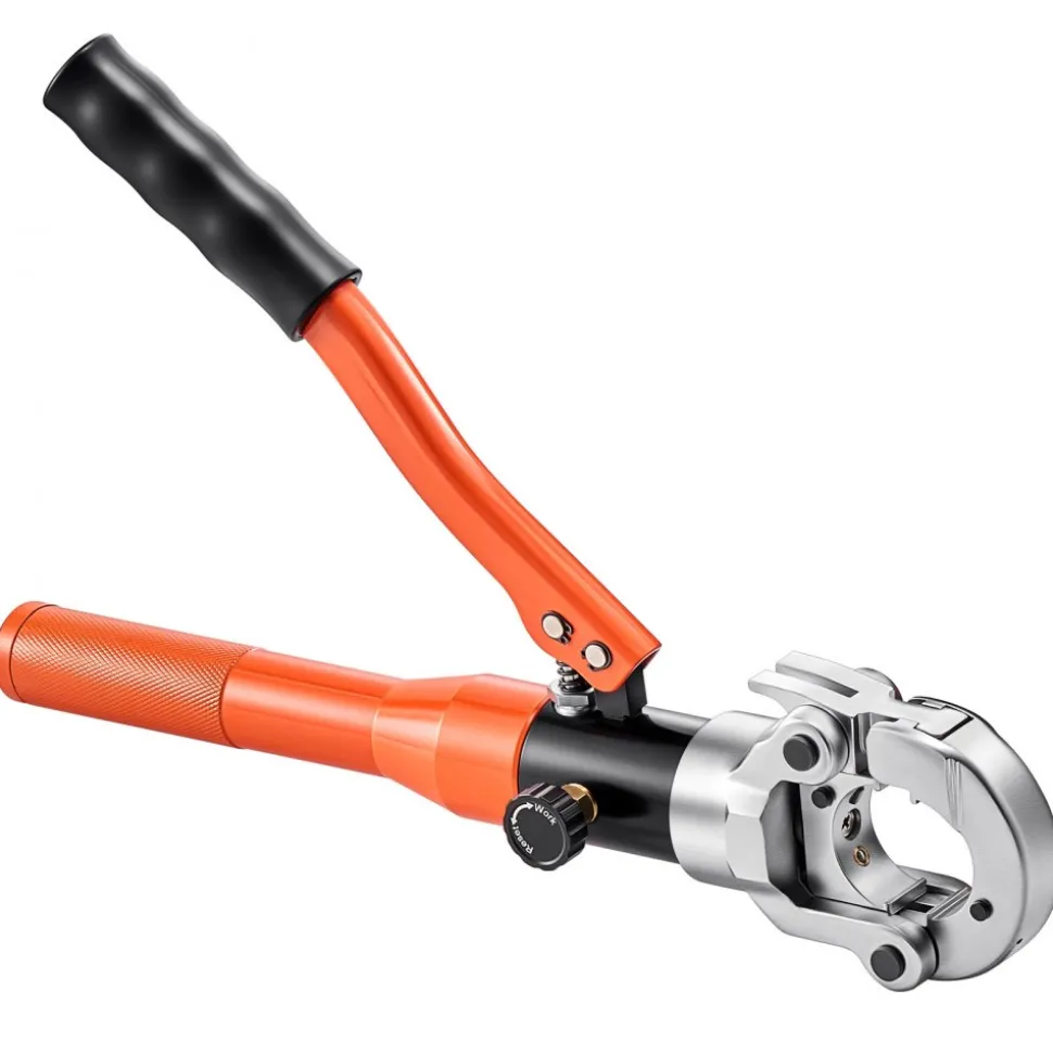 VEVOR Copper Pipe Crimping Tool, Hydraulic Driven Press Tool with 1/2", 3/4", 1" VUS Jaws, Copper Tube Fittings Crimper for Narrow Spaces, Straight & Bend Fittings - Compatible with ProPress