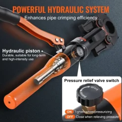 VEVOR Copper Pipe Crimping Tool, Hydraulic Driven Press Tool with 1/2