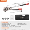 VEVOR Copper Press Tool Tube Fittings Crimping Kit, 360° Rotatable Press Crimper Tool with 1/2", 3/4", 1" Quick Change Jaws, Locking Pin & Extendable Handle, Meet ASTM B88 and B75 Standard