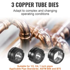 VEVOR Copper Press Tool Tube Fittings Crimping Kit, 360° Rotatable Press Crimper Tool with 1/2