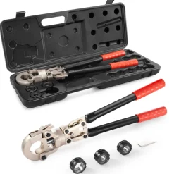 VEVOR Copper Press Tool Tube Fittings Crimping Kit, 360° Rotatable Press Crimper Tool with 1/2