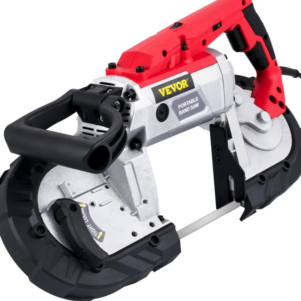 VEVOR Corded Band Saw, 5-Inch Cut Capacity, Variable Speed, Handheld, 10A Motor, for Metal, Wood, Tubing, Pipes, Rebar, Plastic