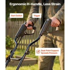 VEVOR Corded Electric Tiller, 14 Inch Tilling Width Garden Rototiller, 10-Amp Motor Heavy-Duty Tilling Machine, Cultivator with Steel Tines and Foldable Handle, for Lawn, Yard, and Gardening Care