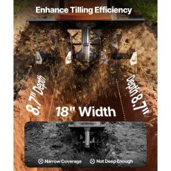 VEVOR Corded Electric Tiller, 14 Inch Tilling Width Garden Rototiller, 10-Amp Motor Heavy-Duty Tilling Machine, Cultivator with Steel Tines and Foldable Handle, for Lawn, Yard, and Gardening Care