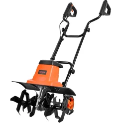 VEVOR Corded Electric Tiller, 18 Inch Tilling Width Garden Rototiller, 15-Amp Motor Heavy-Duty Tilling Machine, Cultivator with Steel Tines and Foldable Handle, for Lawn, Yard, and Gardening Care