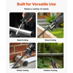 VEVOR Corded Reciprocating Saw, 120 Volt 7.5 Amp, 2800 SPM Variable Speed, 1-1/8 inch Stroke Length, Electric Reciprocating Saw with 8 Blades and Carrying Bag, for Wood, Metal, and Plastic Cutting