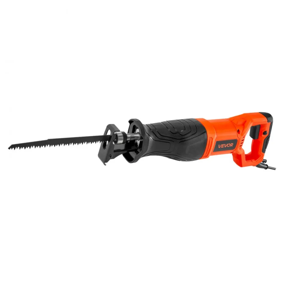 VEVOR Corded Reciprocating Saw, 120 Volt 7.5 Amp, 2800 SPM Variable Speed, 1-1/8 inch Stroke Length, Electric Reciprocating Saw with 8 Blades and Carrying Bag, for Wood, Metal, and Plastic Cutting