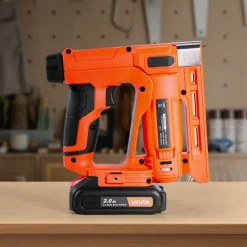 VEVOR Cordless Brad Nailer, 2-in-1 Nail Gun Staple Gun, 18 Gauge 5/8 inch, Includes 1000 Pcs Staples and 1000 Pcs Nails, with Battery and Charger, Non-Slip Rubber Grip, for Woodworking DIY Projects