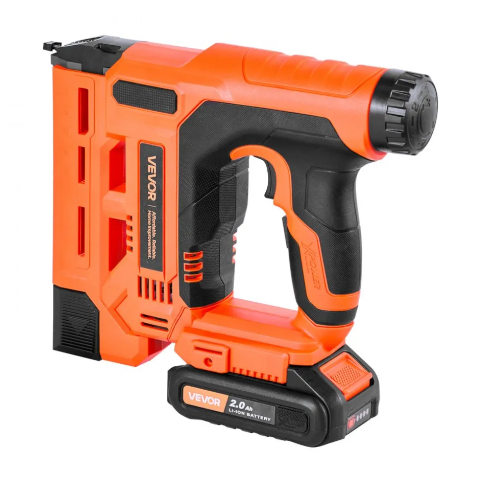 VEVOR Cordless Brad Nailer, 2-in-1 Nail Gun Staple Gun, 18 Gauge 1-1/4 inch, Includes 500 Pcs Staples and 500 Pcs Nails, with Battery and Charger, Non-Slip Rubber Grip, for Woodworking DIY Projects