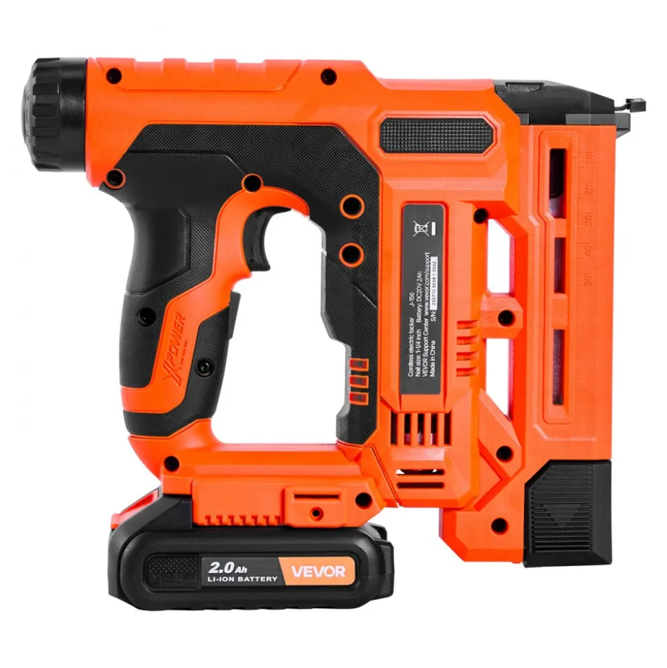 VEVOR Cordless Brad Nailer, 2-in-1 Nail Gun Staple Gun, 18 Gauge 1-1/4 inch, Includes 500 Pcs Staples and 500 Pcs Nails, with Battery and Charger, Non-Slip Rubber Grip, for Woodworking DIY Projects
