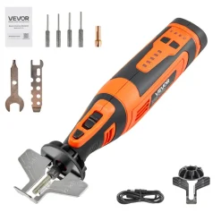 VEVOR Cordless Chainsaw Sharpener, 5-Speed Adjustable Electric Saw Chain Sharpener 5000-30000 RPM, Rechargeable Handheld Chainsaw Sharpening Tool with 4 Sharpening Heads & Angle Guide Attachment